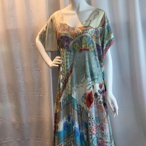 Johnny Was XL Silk Patchwork Maxi Dress NWT